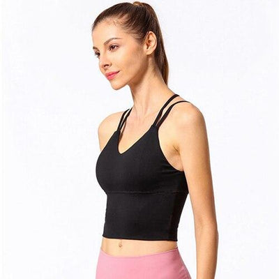 Tops Women Sexy Back Cross Strappy Sports Bra High Impact Gym Bra Top Sport Female GYM Comfy Longline Yoga Fitness Crop Top