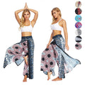 Mandala Open Leg Pants Women's Yoga Comfort Wide Leg Gym Psy Hippie Aladdin Bohemian Pants Printed Thai Split Leg Harem Pants