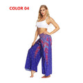 Mandala Open Leg Pants Women's Yoga Comfort Wide Leg Gym Psy Hippie Aladdin Bohemian Pants Printed Thai Split Leg Harem Pants