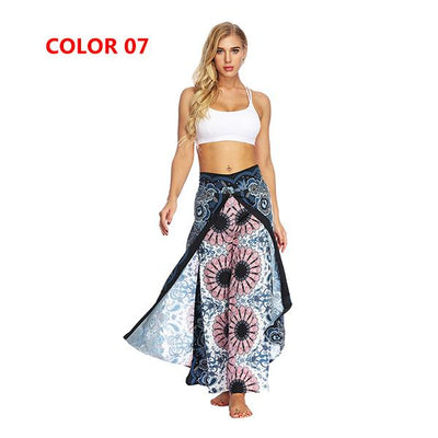 Mandala Open Leg Pants Women's Yoga Comfort Wide Leg Gym Psy Hippie Aladdin Bohemian Pants Printed Thai Split Leg Harem Pants